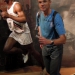 Papa avec Jesse Owens chez Tussauds