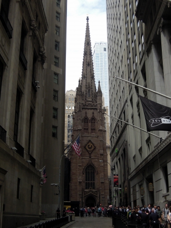 Wall street et Trinity Church