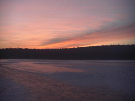 Coucher de soleil sur le lac