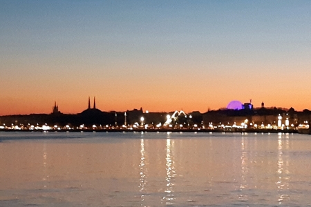 rive gauche de la Garonne le soir