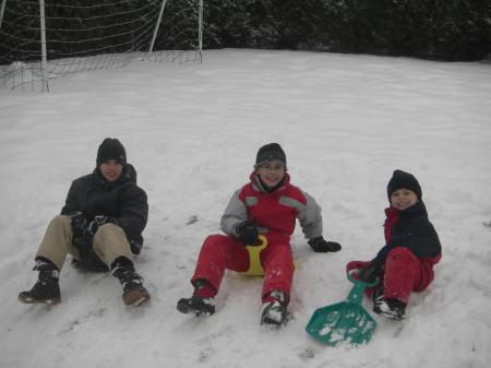 Piste de luge dans le jardin