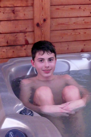 Thibaut dans le jacuzzi